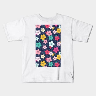 Colorful Abstract Beautiful Floral Pattern Artwork Kids T-Shirt